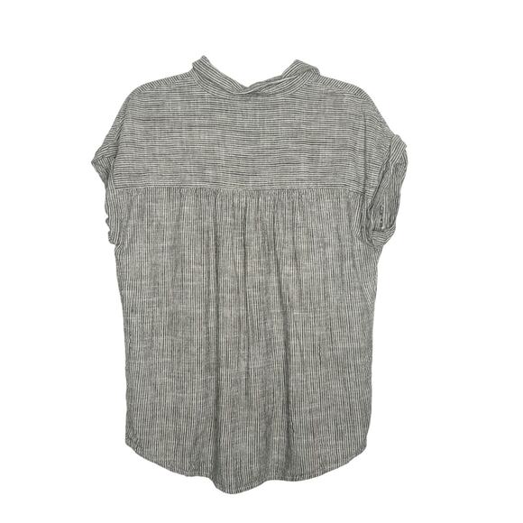 THREAD & SUPPLY Pinstriped Button Up Shirt & Drawstring Pant Set Gray Size Large - Picture 4 of 12